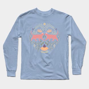 Fall Cat Folk Art Long Sleeve T-Shirt